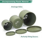D'vine Dev 3-Pack Plastic Pots & Saucers, 6/6.5/8 in, Olive, 74-V-I-3 - Image 4