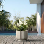 Kante Accent Round Pedestal Weathered Concrete Planter 14" Dia, Outdoor - Image 6