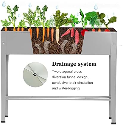 Metal Raised Garden Bed,Raised Planter Box with Legs,Herbs and Vegetables Planter Suitable for Outdoor Patio Deck and Porch (Gray) - Image 2