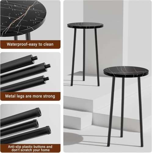 Plant Stand Indoor 2 Pack: Tall Plant Stand 20 Inch Convertible Multi-purpose Flowers Holder - Small Round Side End Table Mid Century Modern Decor - Plant Table for Home Decor - Image 4