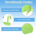 uxcell Rail Planter for Outdoor Plants, 4 Pcs 11" Iron Wall Hanging Planters Fence Railing Balcony Planters with Drainage Holes and Detachable Hooks, Light Green - Image 4