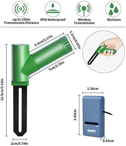 Ecowitt GW1106 Soil Moisture Meter Kit, Includes GW1100 Wi-Fi Gateway and WH51 Soil Moisture Sensor, 915 MHz - Image 2