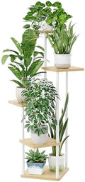 Bamworld White Plant Stand Indoor Corner Plant Shelf for Multiple Plants by Bamworld