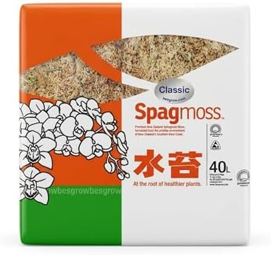 Premium New Zealand Sphagnum Moss, 500g (40L When Hydrated) Classic AA Grade (100mm, 4" Strands) - Harvested in New Zealand's South Island, Dried and Long for Potted Plants, Orchids, Reptiles by besgrow