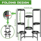 5 Tier Plant Stand Indoor Tall, Adjustable Black Plant Shelf for Multiple 8 Potted Flower Plants Holders, Corner Metal Flower Display Rack for Patio Garden Balcony Living Room Office (A) - Image 2