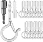50 PCS Screw Hooks for Outdoor String Lights, Q Hangers String Light Hooks by FSAH