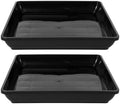 Abaodam 2 Pack Square Plant Saucer 13.77 inch Plant Tray for Potted Plants Plastic Planter Drip Trays for Indoor Outdoor Use Water Catcher to Keep Floors Clean by Abaodam