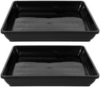 Abaodam 2 Pack Square Plant Saucer 13.77 inch Plant Tray for Potted Plants Plastic Planter Drip Trays for Indoor Outdoor Use Water Catcher to Keep Floors Clean by Abaodam