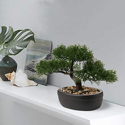 Artificial Bonsai Tree Juniper Faux Plants Indoor Small Fake Plants Decor with Ceramic Pots for Home Table Office Desk Bathroom Shelf Bedroom Living Room Farmhouse Decorations - Image 2