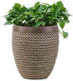 Plant Pots Outdoor Large Planter for Trees, 28.2cm Round Concrete Plant Pot Indoor Garden Plant Containers with Drainage Holes, cBeige by Unknown