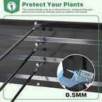 ONCEMORE Galvanized Raised Garden Bed for Vegetables Flowers Herbs, Metal Raised Garden Bed Kit with 2 PCS Tomato Cage, Gloves, Trellis Netting, Plant Labels, Plant Ties, Black 6×3×1FT - Image 4