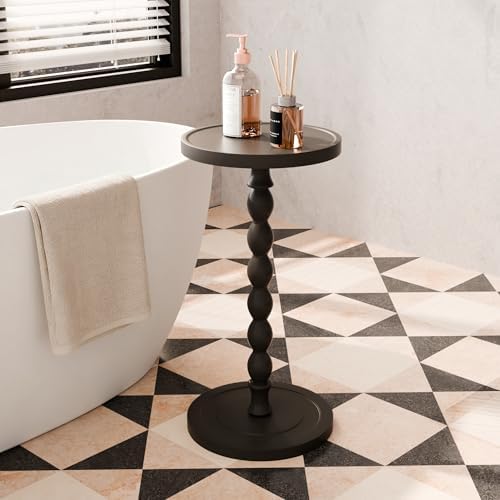 Small Round Side Table, Rubberwood‌ Drink Table for Small Spaces - Image 7
