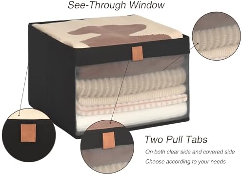 StorageWorks Closet Organizer Bin with Clear Window, Black, 14.5x14.5x10.25 - Image 5
