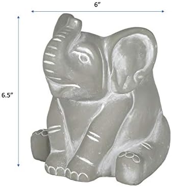 GROWSCAPE Cement Buddies Animal Planter - Cute Desk Decoration - UV Coated Animal Vase w/Removable Drain Plug - Succulent Planter for Indoor/Outdoor Use (Elephant, Natural, Small) - Image 4
