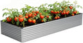 Vengarus 12x4x2ft Galvanized Raised Garden Bed,Metal Raised Beds Kit Silver by Vengarus
