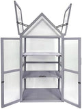 Mini Greenhouse Kit Outdoor Small Green House, Wood, Plant Stand for Indoor G Patio Balcony Apartments Porch Terrace Outsid Accessories, UV Resistant, Gray by Unknown