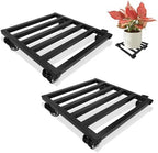 2PCS 12 Inch Plant Caddy with Wheels Lockable Heavy Duty Trolley Large Metal Square Plant Dolly Plant Roller Base Potted Stand Suitable for Indoor Outdoor Plant Pots Black by Unknown