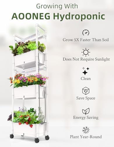 Hydroponics Growing System,AOONEG 42Pods Indoor Herb Garden with LED Grow Light,Hydroponics Growing System Kit with Automatic Timer,Pump System,Adjustable Height,No Seed - Image 5