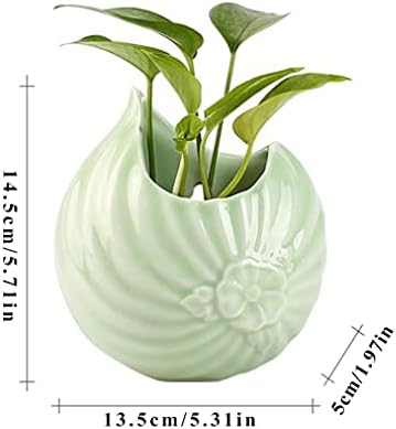 Liudan Hanging Basket Wall Hanging Planter Ceramic Small Flower Planter Indoor Hanging Sacklings Planters for Indoor Plants Home Decor Hanging Plant Pots (Color : Yellow) - Image 2