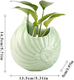 Liudan Hanging Basket Wall Hanging Planter Ceramic Small Flower Planter Indoor Hanging Sacklings Planters for Indoor Plants Home Decor Hanging Plant Pots (Color : Yellow) - Image 2