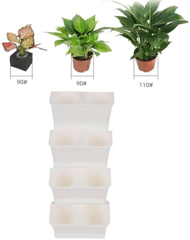 Dan&Dre Vertical Garden Planter Wall Planter Box for Indoor Outdoor Hanging with 22.4x9.4in Large Pockets Rust PP Living Wall Decor for Balcony Yard Home Garden (White) - Image 5