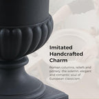 24.4" H Roman Urn Planter, Lightweight Matte Black Plastic Flower Pot - Image 4
