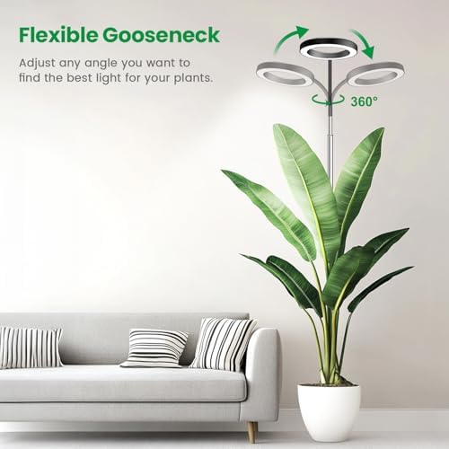 Garpsen Plant Light, Full Spectrum Grow Light, 65'' Height Adjustable 3Pack - Image 7
