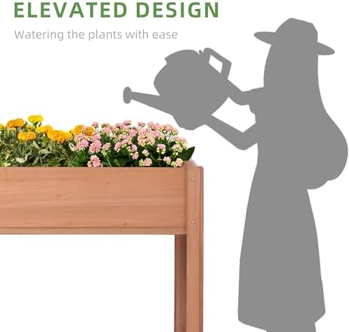 40x20x31 inch Raised Garden Bed with Legs, Elevated Wooden Planter Box for Outdoor Plants Flowers Fruits Vegetable Herb Growing - Image 5