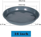VUWEZ 6 Pack of Plant Saucer 16 Inch, Plant Tray Round, Plastic Flower Plant Trays for Pots, Plant Saucers for Indoors 16", Plant Pot Saucers, Planter Tray for Planter 13-16" (16", Gray) - Image 2