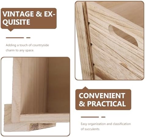 Rectangle Planter Box, Wooden Rustic Vintage Pot for Plants - Image 3