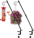 Deck Bird Feeder Hanger for Railing, 31 Inch Clamp on Birdfeeder Poles, Adjustable Fence Deck Hook for Hanging Planter Flower Lantern 2 Packs by Artife