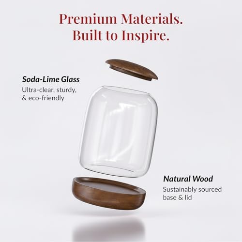Glass Terrarium, Wood Lid and Base, 8.7" x 6.3" - Image 3