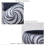 Flower Pots Spiral Textured Fiberglass Planter with Drainage Hole for Home Office Windows - Image 3