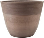 PSW Pot Collection FM40TP 16-inch Plastic/Stone/Wood Composite Large Ribbed Planter – No Drainage Hole (Drillable), Indoor/Outer Garden Pot for Foliage, Trees, Flowers, Ferns, Taupe - Image 2
