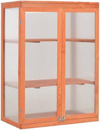 Wooden Portable Greenhouse, Garden Greenhouse Raised Flower Planter with 2 Shelves and 2 Doors, Garden Portable Mini Greenhouse Cabinet for Outdoor Indoor Use 29.5"x18.5"x42.9" by GolinpeiloFurniture