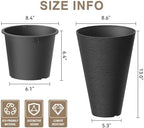Kante Set of 2 Black Plastic Round Planters 13" Tall Home & Outdoor - Image 2