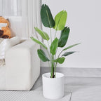 11 Inch Pot for Plants, Large Cement Planter with Drainage Hole, Mid-Century Modern Concrete Flower Pots for Home Decor, Office & Outdoor (White) - Image 2