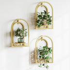3 Pack Wall Plant Stands, Indoor Plant Holders Apartment, Gold by HomecourtyardsInterio