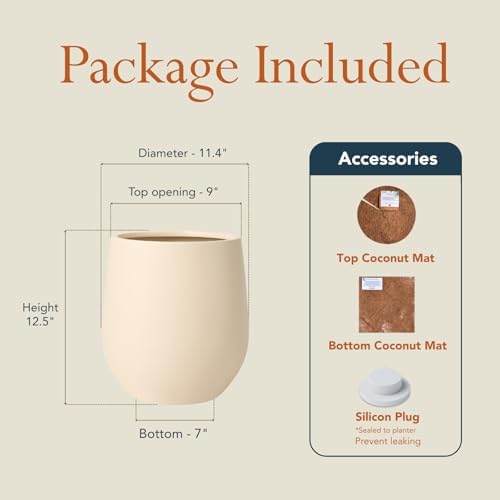 KUTE NEST 11.4" Premium Corso Fiberstone Outdoor Planter - Kilim Beige - Image 2