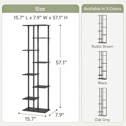 Corner Tall Plant Stand Indoor 8 Tier 10 Potted, Black - Image 3