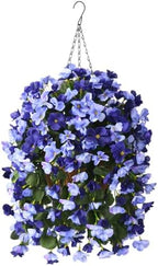 INQCMY Fake Flowers with Hanging Basket Realistic Artificial Begonias by INQCMYPlantRack