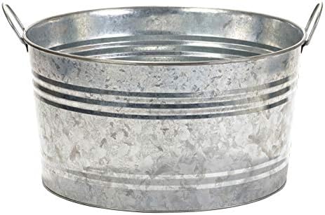 Little Giant® Galvanized Round Tub | Large Metal Bucket | Classic Utility Metal Bucket with Handle | Feeding, Watering & Washing Bucket | 15 Gallons by LittleGiant%C2%AE