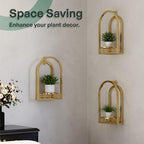 3 Pack Wall Plant Stands, Indoor Plant Holders Apartment, Gold - Image 6