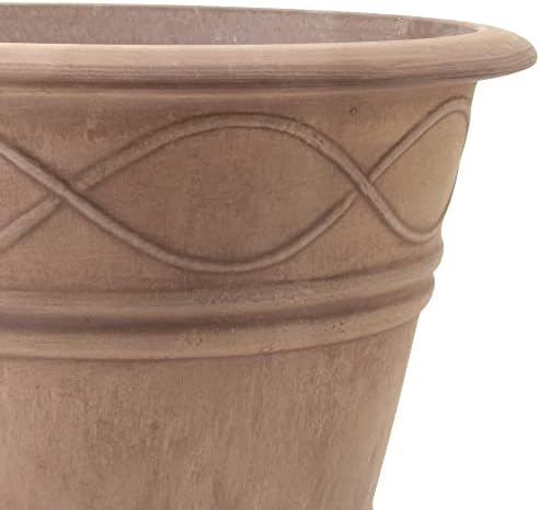 PSW Pot Collection Western Weave Planter Pot for Indoor and Outdoor Plants and Gardens, 14.5-inch, Taupe - Image 3
