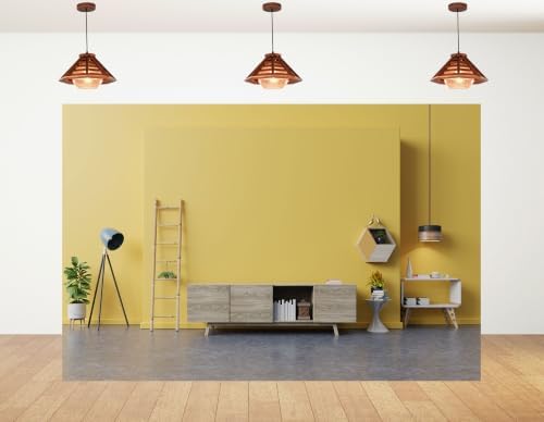 10x8ft Fabric Mustard Yellow Wall Living Room Backdrop Light Wood Sideboard Bamboo Ladder Green Plant Geometric Wall Shelf Interior Background Party Home Decorations Photo Booth Props by Unknown