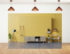 10x8ft Fabric Mustard Yellow Wall Living Room Backdrop Light Wood Sideboard Bamboo Ladder Green Plant Geometric Wall Shelf Interior Background Party Home Decorations Photo Booth Props by Unknown