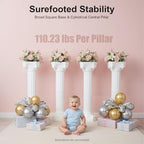 Roman Columns Wedding Stand Roman Pillar Plant Stand Plastic Greek Column Statue Pedestal Flower Pot Holder Decor Wedding Event Party Elegant Decorative Column (White, 4Pcs, 10.63x34.65 Inch) - Image 4
