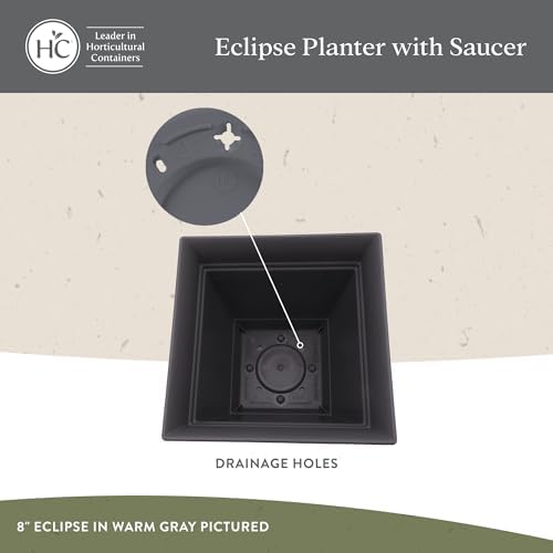 The HC Companies Eclipse Square Planter Pot, 12 Inch, Black, 2-Pack - Image 3