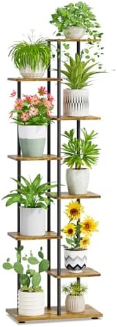 iDavosic.ly Plant Stand Indoor, 58 In Tall 7 Tier Corner Shelf, Black Brown by iDavosicly