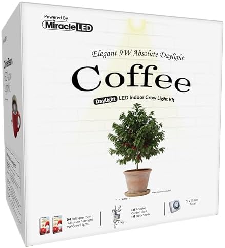 Miracle LED Elegant Coffee Starter Grow Light Kit 3-Socket Full Spectrum (2- Pack) by Miracle+LED